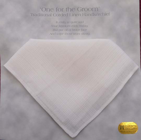One For The Groom Linen Handkerchief